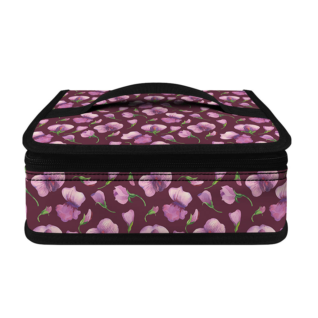 Watercolor Sweet Pea Pattern Print Small Lunch Bag