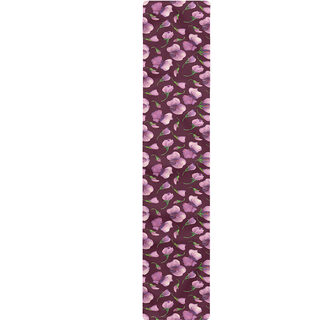 Watercolor Sweet Pea Pattern Print Table Runner