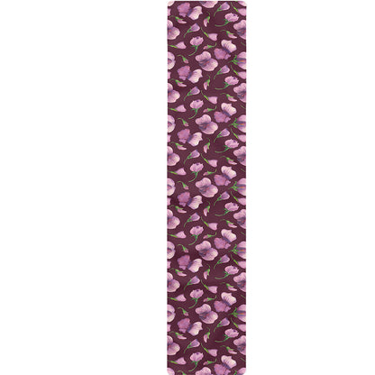 Watercolor Sweet Pea Pattern Print Table Runner