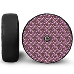 Watercolor Sweet Pea Pattern Print Tire Cover With Camera Hole