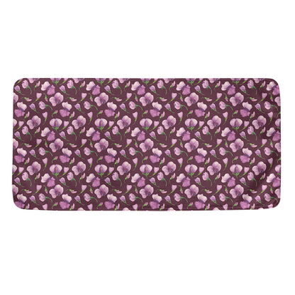 Watercolor Sweet Pea Pattern Print Towel