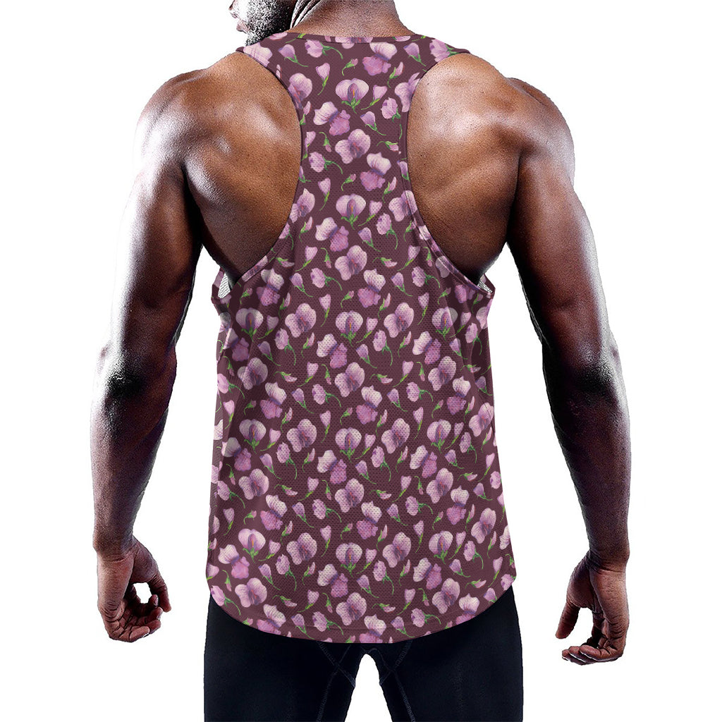 Watercolor Sweet Pea Pattern Print Training Tank Top