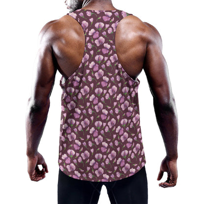 Watercolor Sweet Pea Pattern Print Training Tank Top