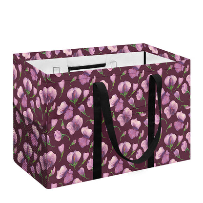 Watercolor Sweet Pea Pattern Print Utility Tote Bag