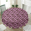 Watercolor Sweet Pea Pattern Print Waterproof Round Tablecloth
