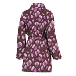 Watercolor Sweet Pea Pattern Print Women's Bathrobe