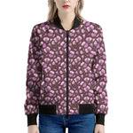 Watercolor Sweet Pea Pattern Print Women's Bomber Jacket