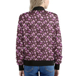 Watercolor Sweet Pea Pattern Print Women's Bomber Jacket