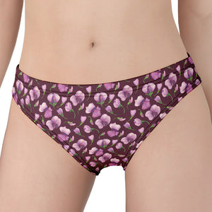 Watercolor Sweet Pea Pattern Print Women's Panties