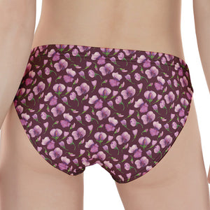 Watercolor Sweet Pea Pattern Print Women's Panties