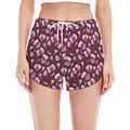 Watercolor Sweet Pea Pattern Print Women's Split Running Shorts