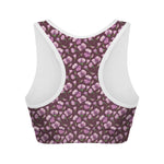 Watercolor Sweet Pea Pattern Print Women's Sports Bra