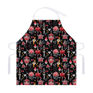 Watercolor Tattoo Print Adjustable Apron