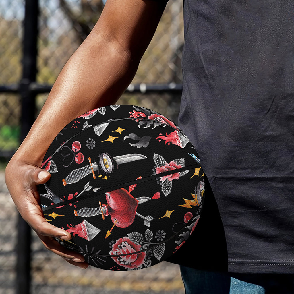 Watercolor Tattoo Print Basketball