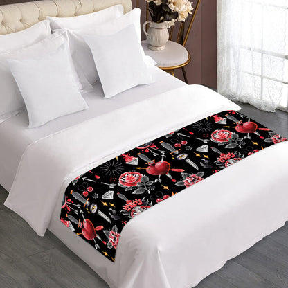 Watercolor Tattoo Print Bed Runner