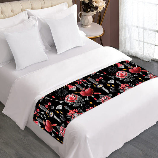 Watercolor Tattoo Print Bed Runner