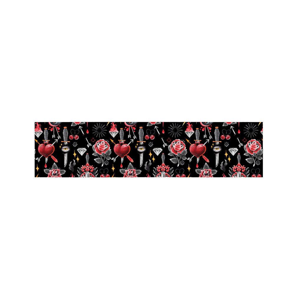 Watercolor Tattoo Print Bed Runner