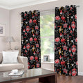 Watercolor Tattoo Print Dimout Grommet Curtains