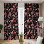 Watercolor Tattoo Print Blackout Pencil Pleat Curtains