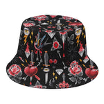 Watercolor Tattoo Print Bucket Hat