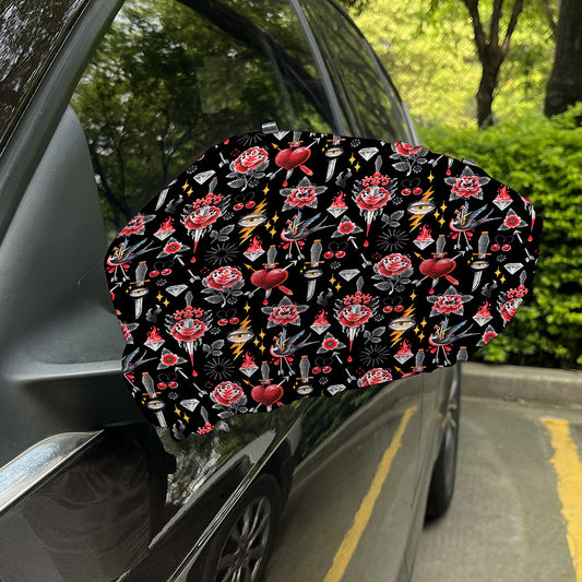 Watercolor Tattoo Print Car Side Mirror Covers