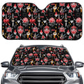 Watercolor Tattoo Print Car Windshield Sun Shade