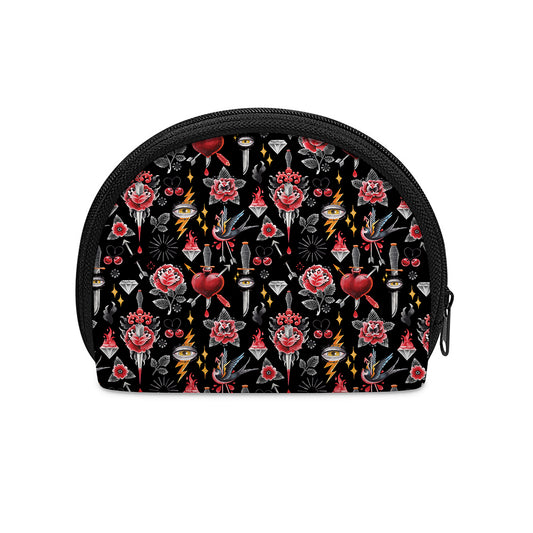 Watercolor Tattoo Print Coin Purse