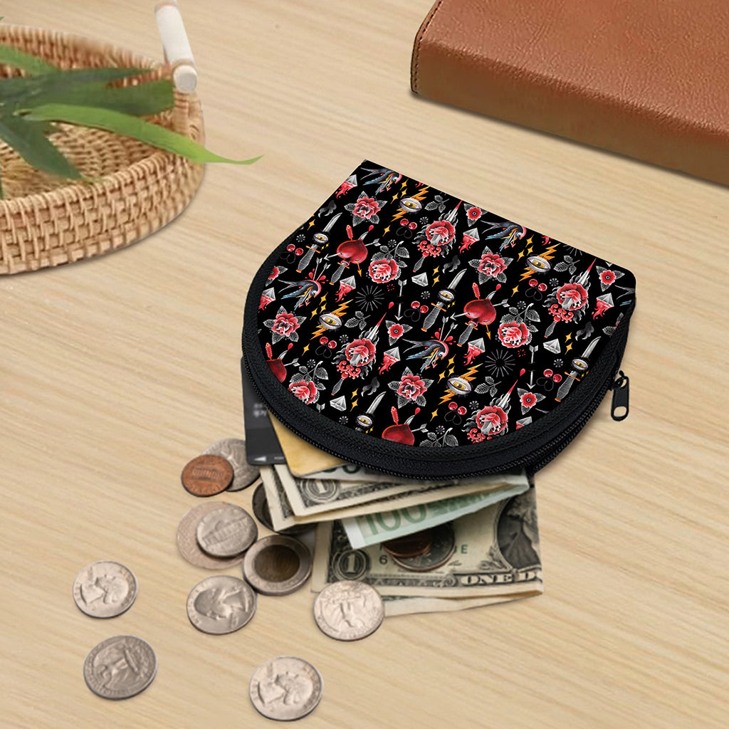 Watercolor Tattoo Print Coin Purse