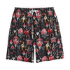 Watercolor Tattoo Print Cotton Shorts