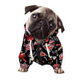 Watercolor Tattoo Print Dog Zip Up Hoodie