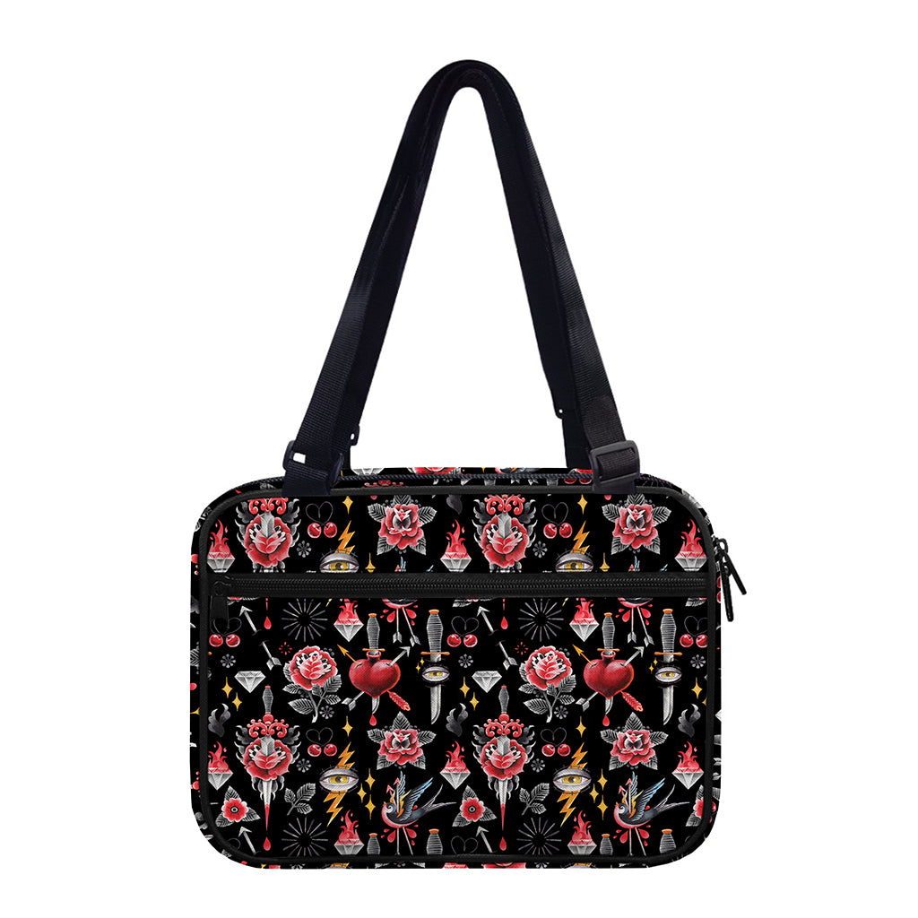 Watercolor Tattoo Print Double Strap Bible Bag