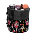 Watercolor Tattoo Print Drawstring Makeup Bag