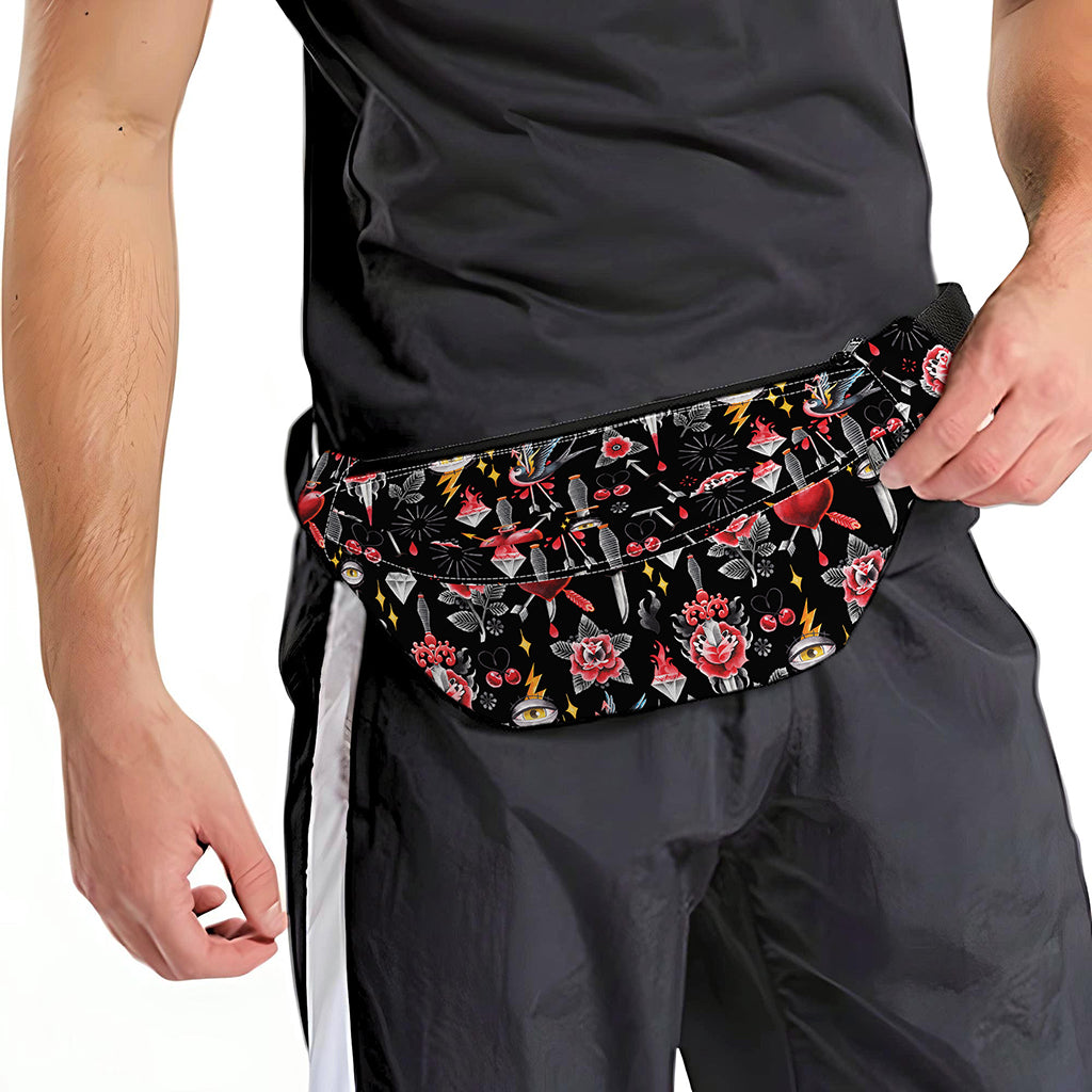 Watercolor Tattoo Print Fanny Pack