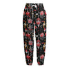 Watercolor Tattoo Print Fleece Lined Knit Pants