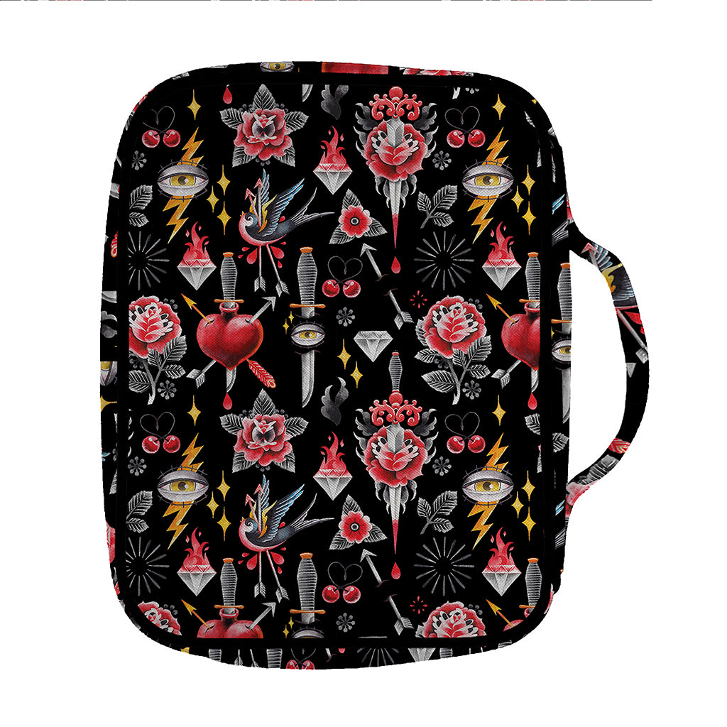 Watercolor Tattoo Print Front Pocket Bible Bag