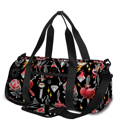 Watercolor Tattoo Print Gym Bag