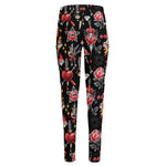 Watercolor Tattoo Print High-Waisted Pocket Leggings