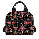 Watercolor Tattoo Print Insulated Lunch Bag