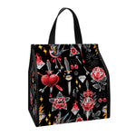 Watercolor Tattoo Print Insulated Lunch Tote