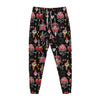 Watercolor Tattoo Print Jogger Pants