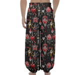 Watercolor Tattoo Print Lantern Pants