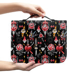 Watercolor Tattoo Print Leather Bible Cover