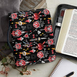 Watercolor Tattoo Print Leather Bible Cover