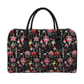 Watercolor Tattoo Print Leather Duffel Bag