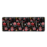 Watercolor Tattoo Print Long Kitchen Mat
