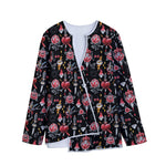Watercolor Tattoo Print Long Sleeve Short Coat