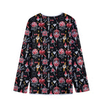 Watercolor Tattoo Print Long Sleeve Short Coat
