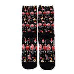 Watercolor Tattoo Print Long Socks