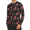 Watercolor Tattoo Print Men's Long Sleeve Rash Guard