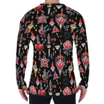 Watercolor Tattoo Print Men's Long Sleeve T-Shirt